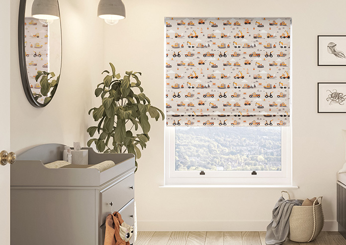Tool Time, Grey - Twist&Fit Roman Blind - Image 3